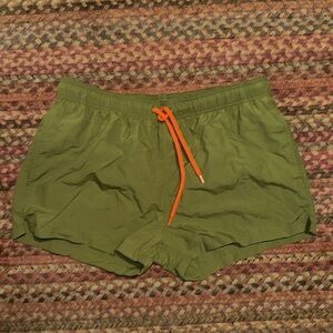 FEOLLR BEACHWEAR MENS ARMY GREEN DRAWSTRING QUOCK DRY SWIM SHORTS